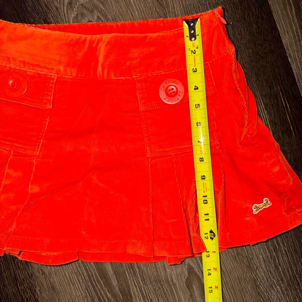Y2K Le Tigre vintage corduroy Orange Mini Skirt size small - Picture 7 of 8